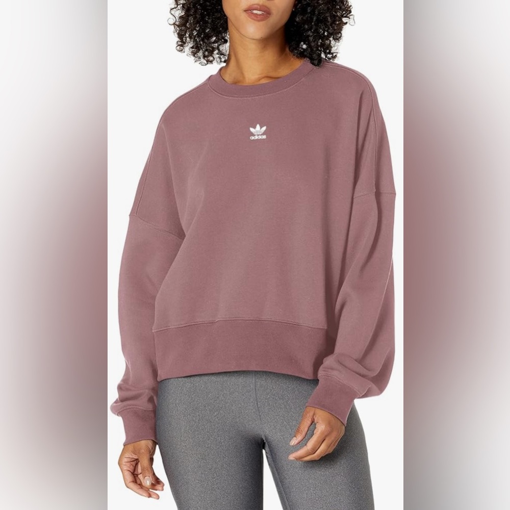 Adidas Originals Women’s Purple Adicolor Essentials Fleece Sweatshirt